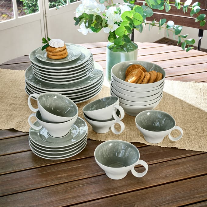 LOBERON Servies set van 30 Braganza groen