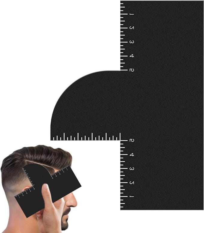 Haarlijn Sjabloon - Baard Vormer - Scheren en Stylen - Flexibel Aanpasbaar - 15 x 11 cm - Transparant