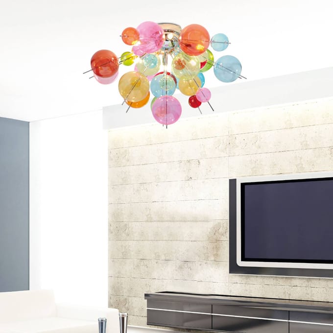 Näve Plafondlamp Aurinia Ø 57 cm met gekleurde kappen