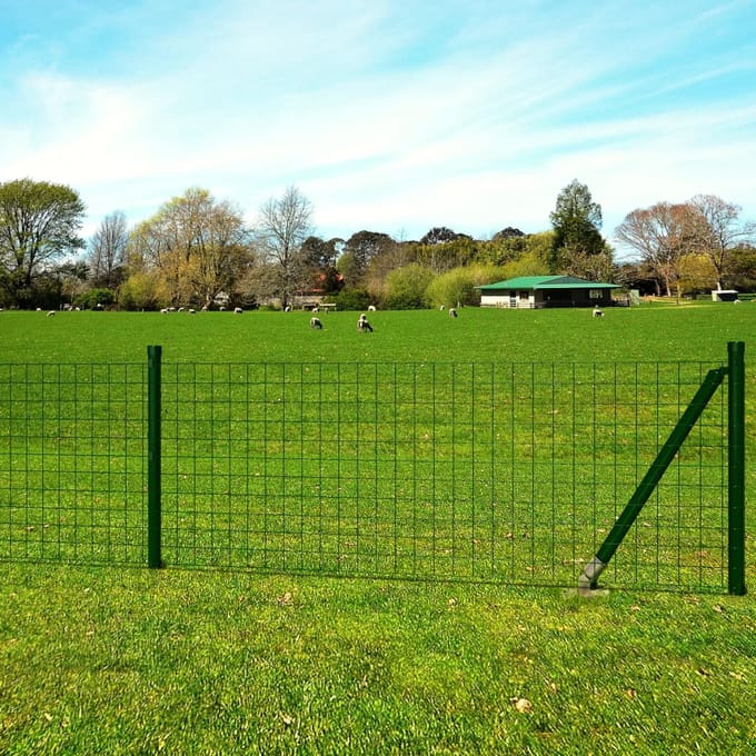vidaXL - Euro - hek - 10x1,2 - m - staal - groen