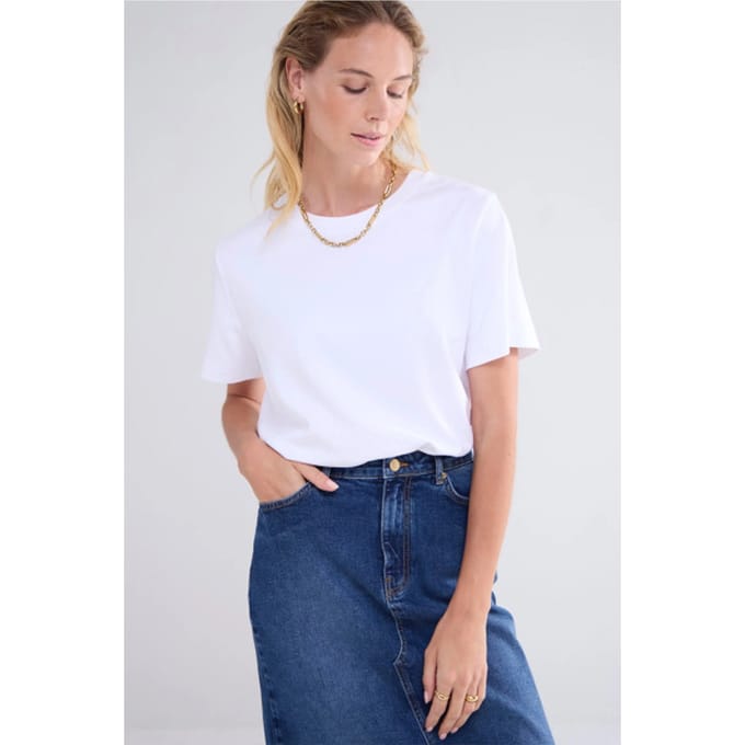 Summum - Shirt Wit Summum Short Sleeve Top Classic Cotton Tee T-shirts Wit Lyon-30645