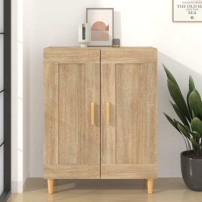 vidaXL - Dressoir - 69,5x34x90 - cm - bewerkt - hout - sonoma - eikenkleurig