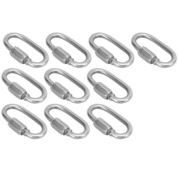 10 stuks M5 Snelkoppeling Roestvrij Staal Heavy Duty Ketting Verlengings Schroefslot D-vorm Vergrendelende Karabiner gray