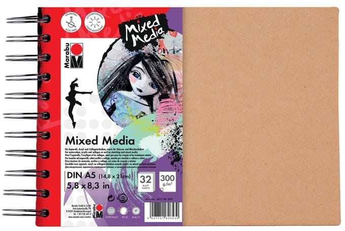 Ringboek mixed media dina5 300g aquarell papier