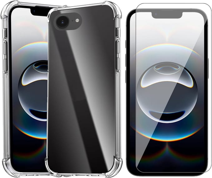Hoesje geschikt voor iPhone 16e - Screenprotector Glas - Shockproof Transparant