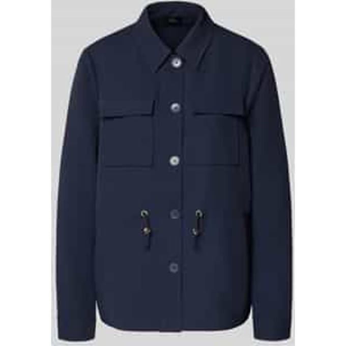regular fit lange blazer met borstpattentaschen