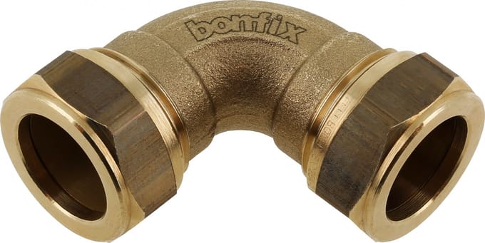 Bonfix knelkoppeling - Bocht 90gr - 15mm x 15mm - Messing