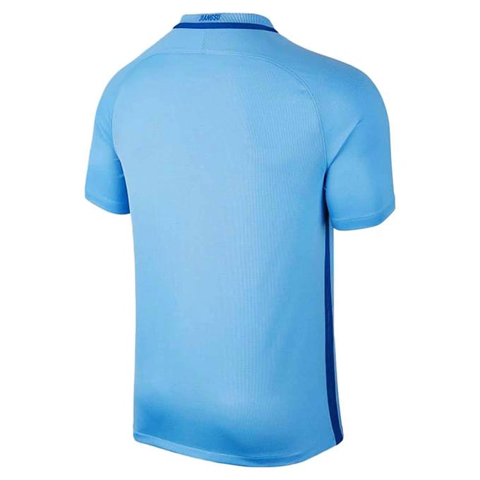 Nike Jiangsu Suning F.C. T-shirt à Manches Courtes et Col Rond d'Entraînement de Football pour Homme Tops Bleu 889226-488 M gray