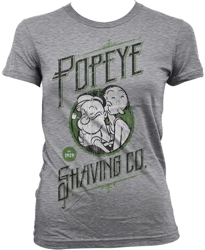 Popeye's Shaving Co Girly T-shirt voor dames, heather-grijs