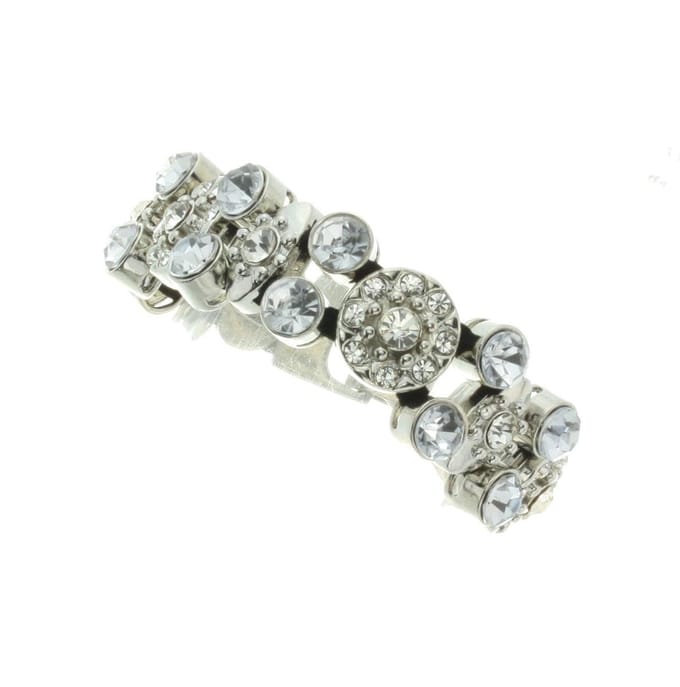 Behave - Armband - zilverkleur stenen - luxe glamour - 16-18 cm