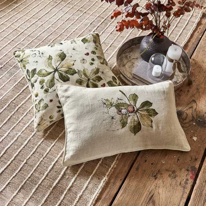 LOBERON Kussenhoes set van 2 Elsie wit/groen