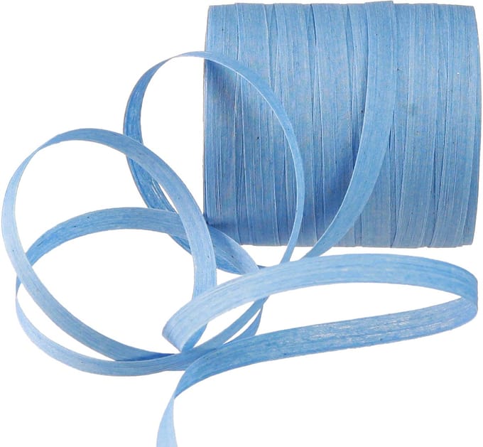Krullint blauw duurzaam cadeaulint 10mm 100m