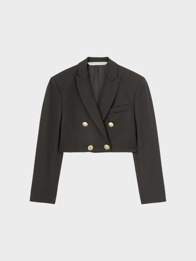 Palm Angels Cropped Blazer Zwart Goud