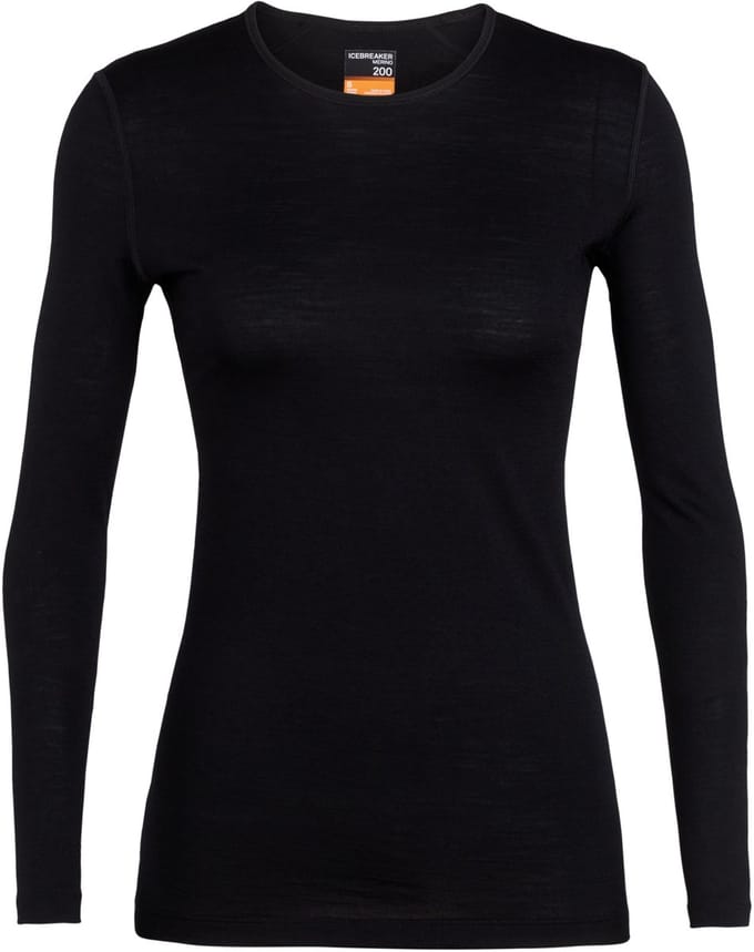 Icebreaker Women's Oasis Long Sleeve Crewe Black - XL