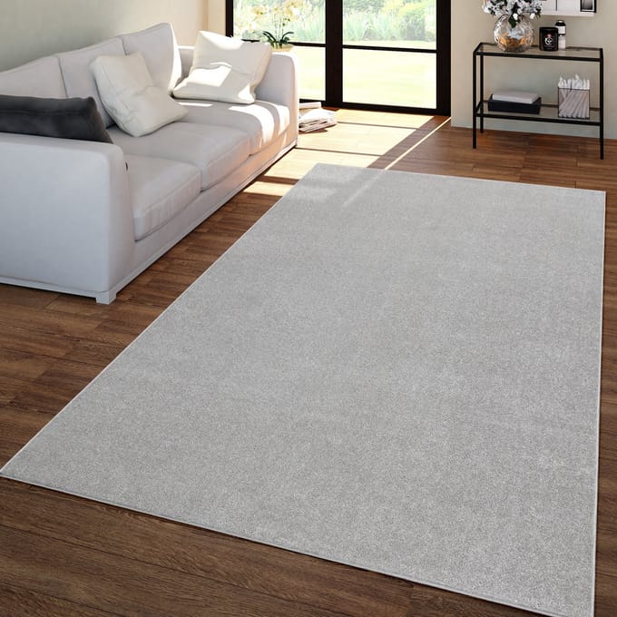 Woonkamertapijt Kurflor effen design modern en tijdloos 160 x 220 cm Rond 160 x 220 cm Rond grijs