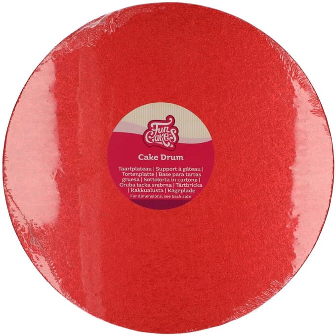 FunCakes Cake Drum Rond - Rood - Ø30,5 cm / 12 mm - Taartonderlegger - Taartkarton