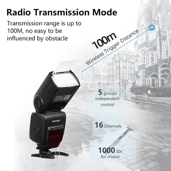YONGNUO YN685EXRF Oncamera Flitslicht Master Slave Speedlite GN60 TTL 1/8000s HSS 2s Recycle zwart