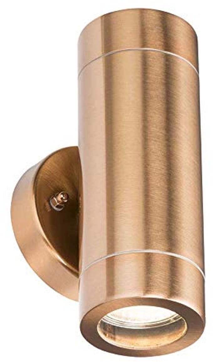 Wandlamp Up & Down Koperkleur - 230V IP65 GU10 2 x 35W