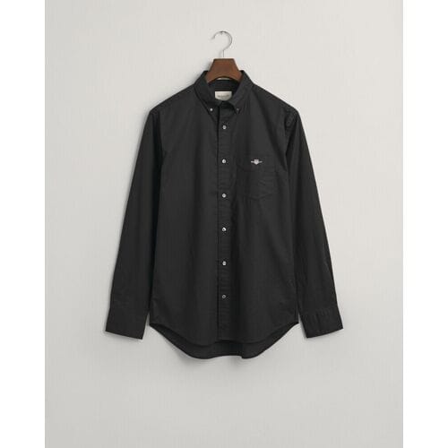 Gant Overhemd Uni Poplin Button Down Zwart / male