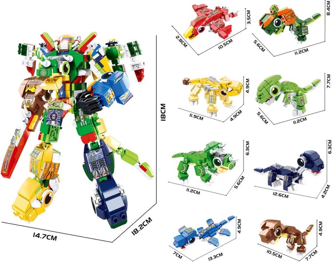 Bouwset dinosaurus Robot - 8-in-1 - 791 stuks - speelgoed