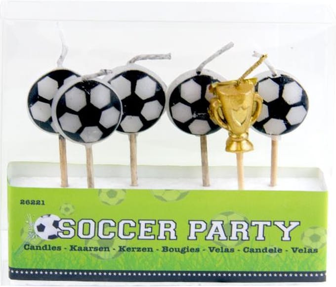 Folat - Kaarsenset Voetbal/6 Pcs