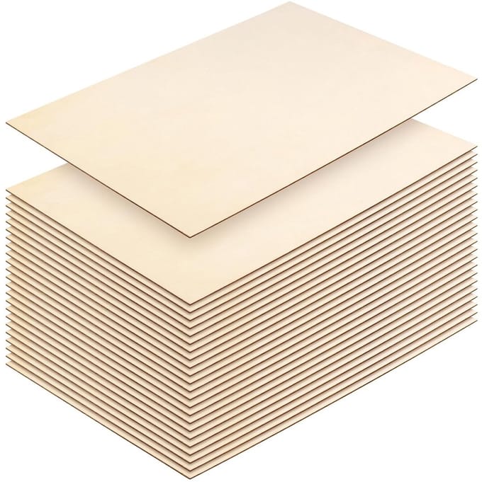 Set van 24 Houten Panelen 300 x 200 x 3 mm, Multiplex voor Creatieve Projecten en DIY Ambachten