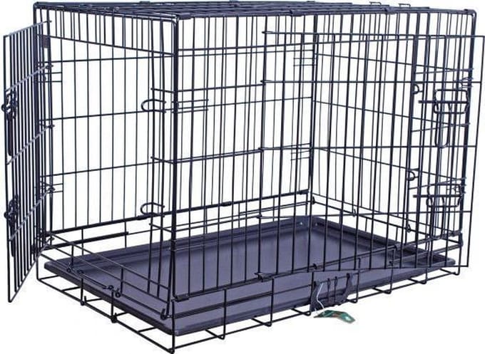 Benche draadkooi 2-drs zwart 121x76x89