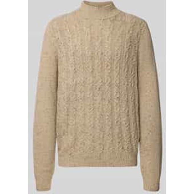 Gebreide pullover van wolmix met opstaande kraag, model 'Donegal'