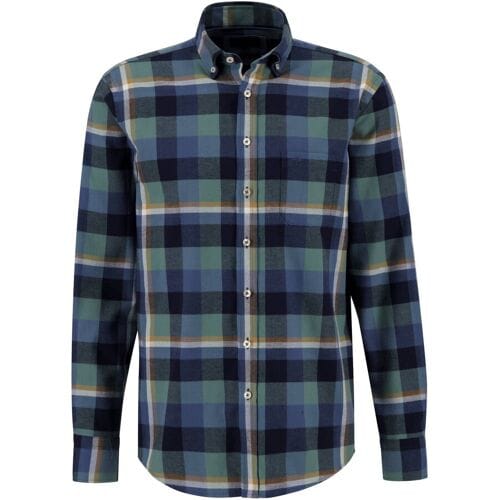 Fynch-Hatton Overhemd Bold Checks Button Down Wave / male