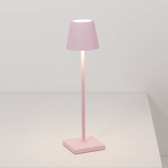 Zafferano Poldina micro acculamp IP65 roze