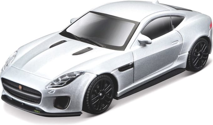 Modelauto Jaguar F-Type geel/zwart 9,5 cm 1:43 - speelgoed auto schaalmodel