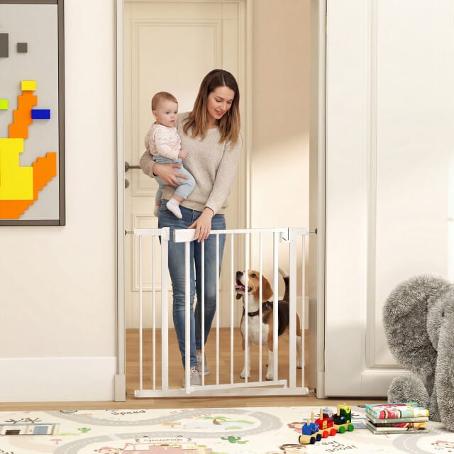 4goodz Hondenhekje Klemmontage 76–82 cm breed - zonder boren - Wit
