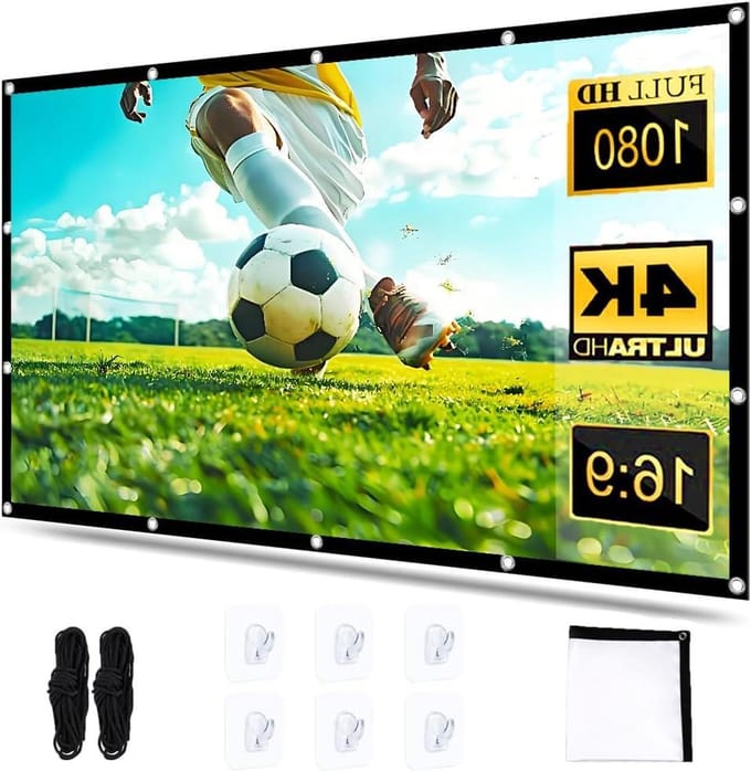 Projectiescherm - Draagbaar scherm - Thuisbioscoop - Opvouwbaar ontwerp - 84 inch - Wit