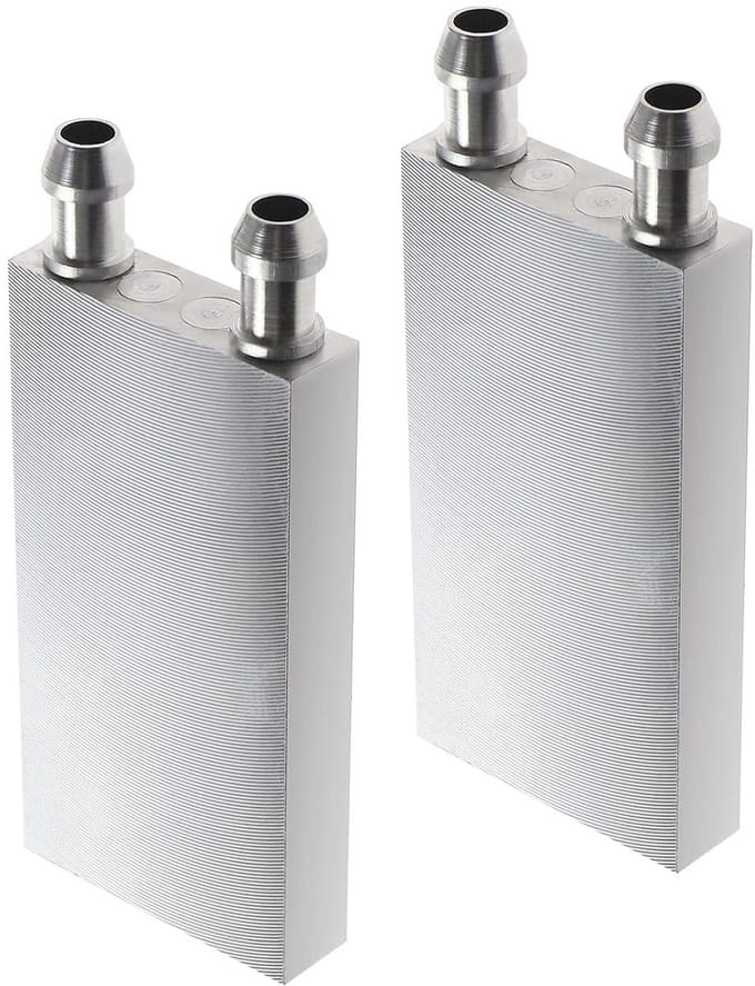 Waterkoelblok van aluminium 40 x 80 x 12 mm voor waterkoeling en CPU koeling