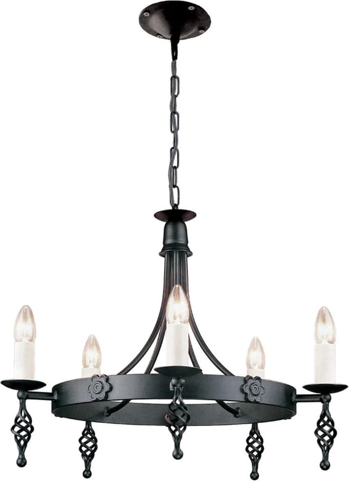 Elstead Lighting LED Kroonluchter | 5X E14 Max 60W | Dimbaar | Black