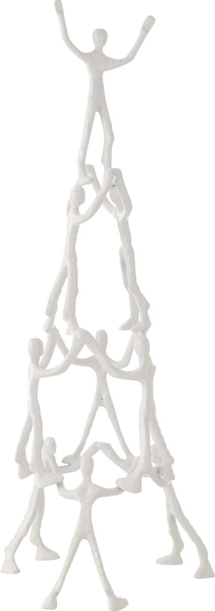 J-Line figuur 9 Personen Piramide - aluminium - wit