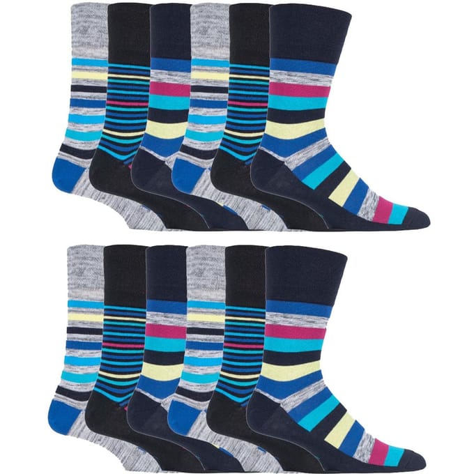 12 Pairs Heren Zachte Grip Losse Top Sokken | Extra Brede Niet-Elastische Sokken
