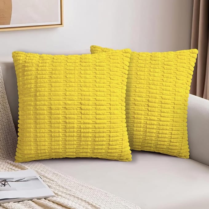 Dailygoods - Zachte Corduroy Kussenslopen 40 x 40 cm in Geel