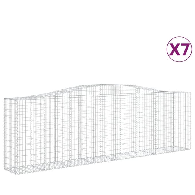 vidaXL - Schanskorven - 7 - st - gewelfd - 400x50x120/140 - cm - ijzer