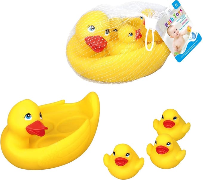 JollyToddler - Badeenden Set - 4 stuks - Bad plezier