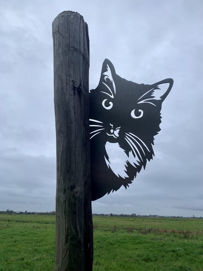Metalen Kat - De Kat - Wanddecoratie van metaal