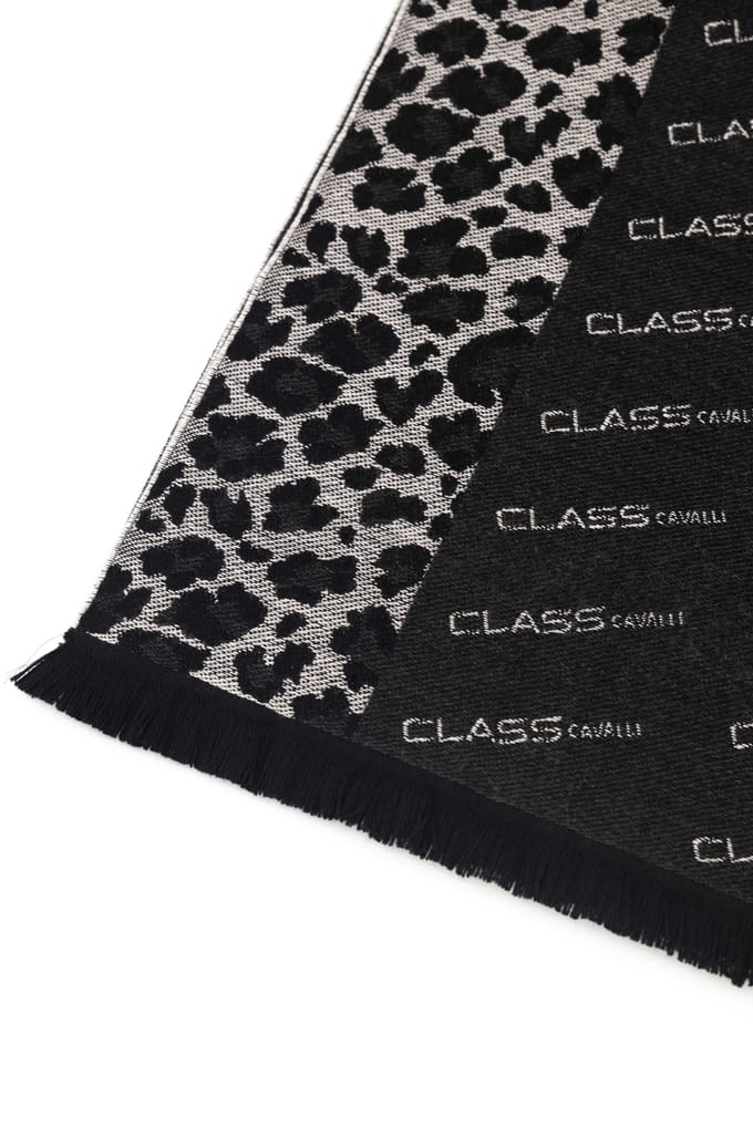 Cavalli Class Heren Zwarte Wol Sjaal