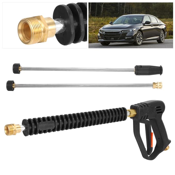 Pistolet pulvérisateur d'eau pour lave-auto haute pression 3 000 psi, rallonge W2 pour machine à laver black
