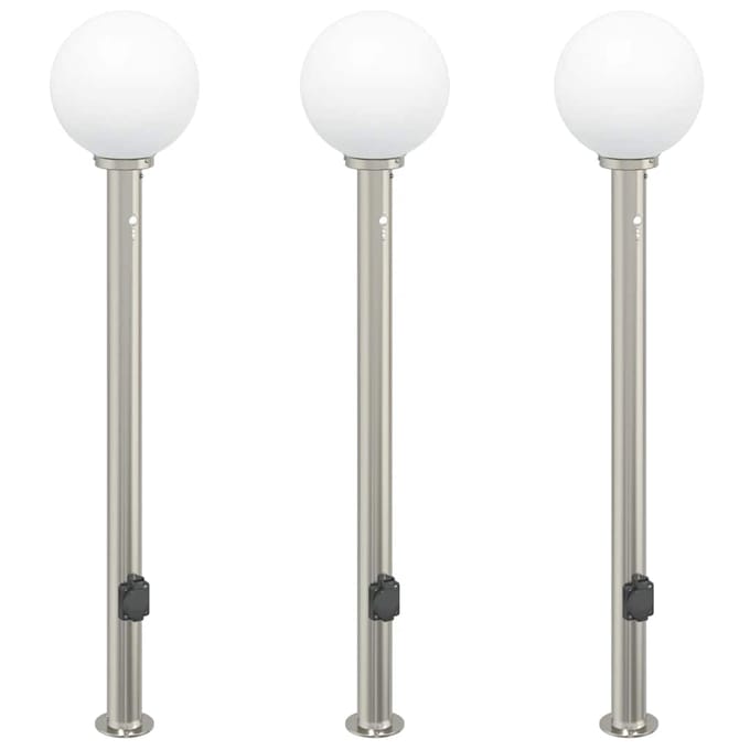 vidaXL Bolderverlichting met sensor en stopcontact 3 stuks 120 cm