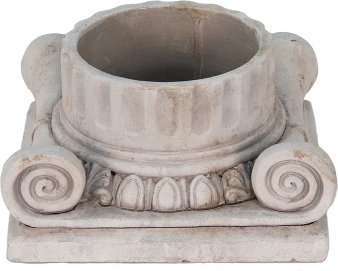 Bloempot voor Binnen – Grijs – Rustieke Pot – 21x21x11 cm – Steen