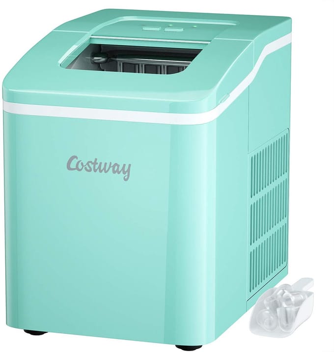 Efficiënte IJsblokjesmachine - 12 kg per dag, Compact en Draagbaar, 9 IJsblokjes in 8 Min, 1,6 L Watertank