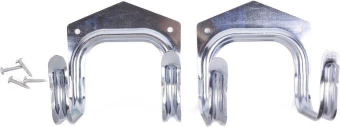 Benson Stevige ophanghaken met schroeven - set van 2 - zilver - 25 kg belasting