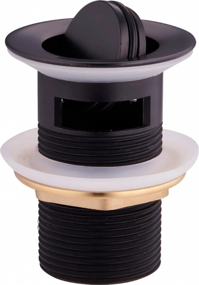 Mexen click-clack draaistop met overloop, zwart - 79923-70