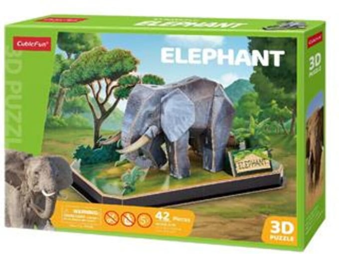 Cubic Fun 3D Puzzel Olifant - 42 stukjes - Geschikt voor kinderen vanaf 8 jaar