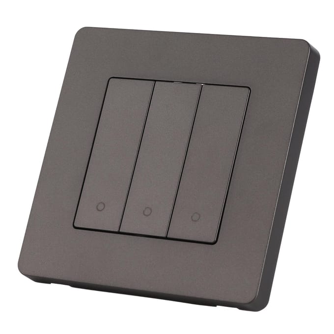 3-voudig Smart Bedieningspaneel APP Timing Intelligent Schakelpaneel Terugverend Type AC100?240V Grijs